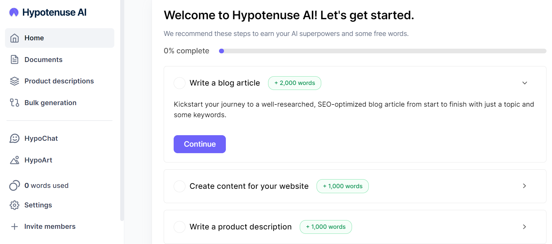 hypotenuse.ai, content marketing for companies